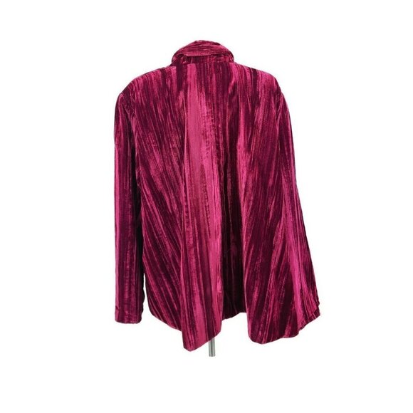 Vtg My Boyfriends Back Burgundy Velvet Open Jacket Womens OS Santa Monica - Picture 3 of 6